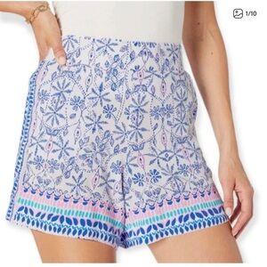 Lilly Pulitzer Neilah Shorts Resort White Time to Shine Engineered Size L